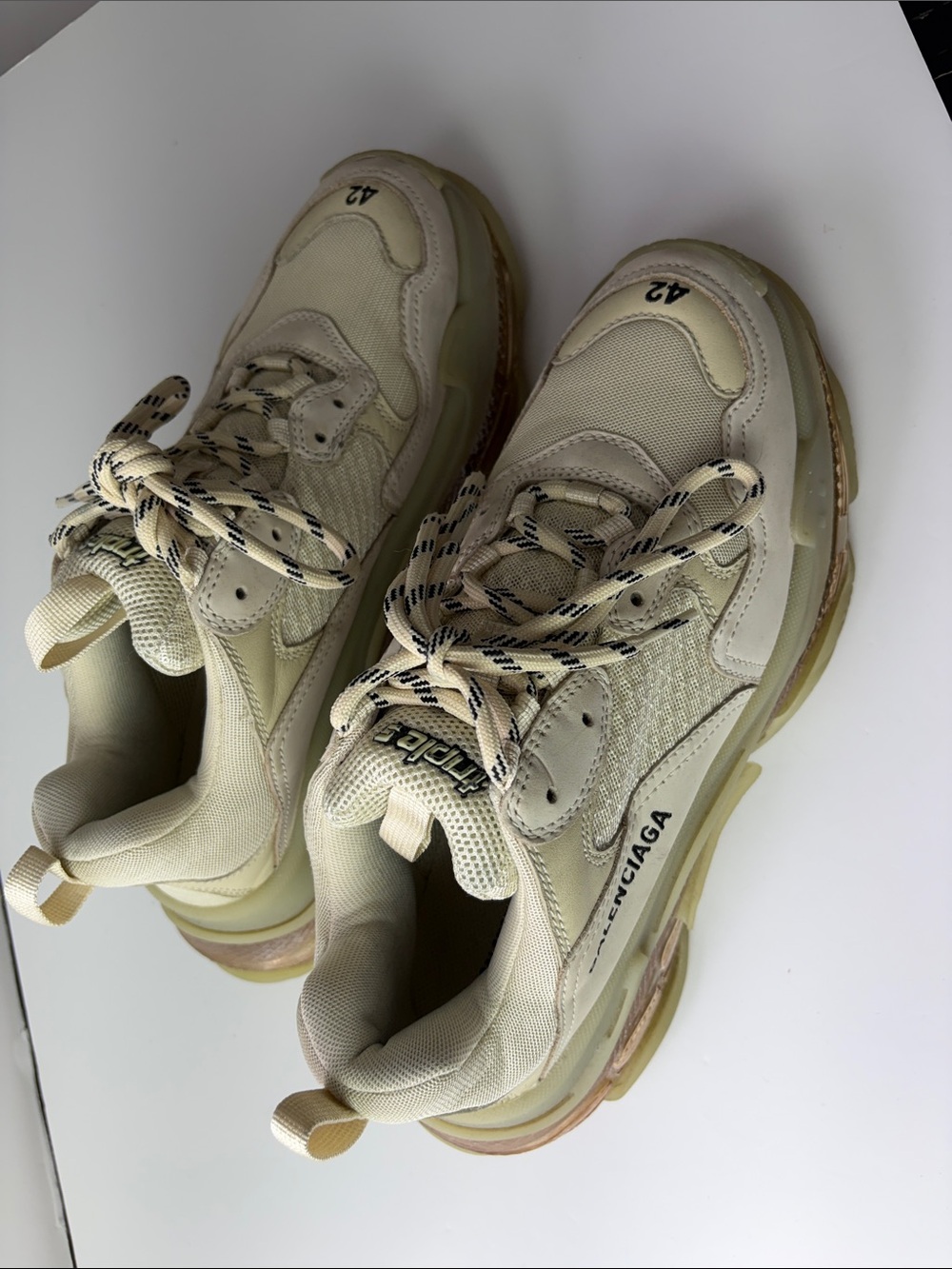 Balenciaga Triple S Sneakers in Cream and Beige
